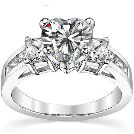 4mm Square Moissanite Engagement Ring Setting 1.64ct