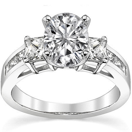 4mm Square Moissanite Engagement Ring Setting 1.64ct