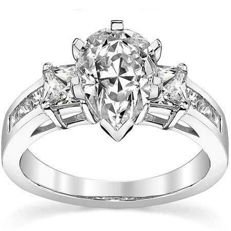 4mm Square Moissanite Engagement Ring Setting 1.64ct