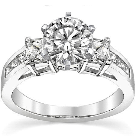 4mm Square Moissanite Engagement Ring Setting 1.64ct