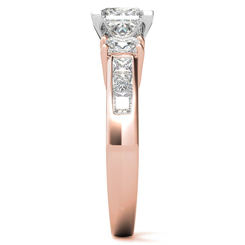 4mm Square Moissanite Engagement Ring Setting 1.64ct
