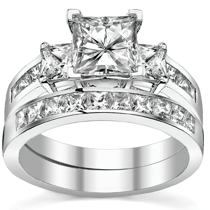 4mm Square Moissanite Engagement Ring Setting 1.64ct
