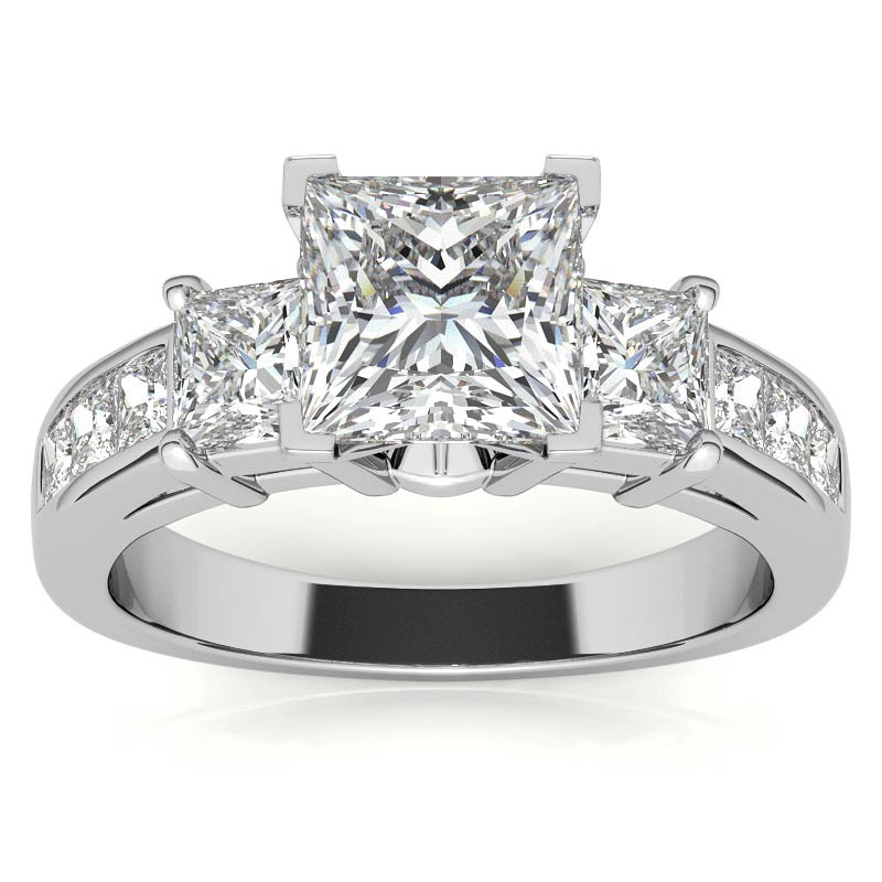 4mm Square Moissanite Engagement Ring Setting 1.64ct