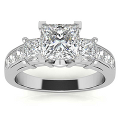4mm Square Moissanite Engagement Ring Setting 1.64ct