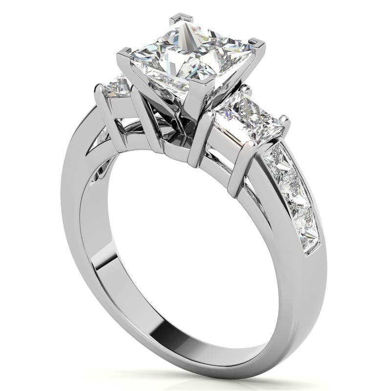 4mm Square Moissanite Engagement Ring Setting 1.64ct