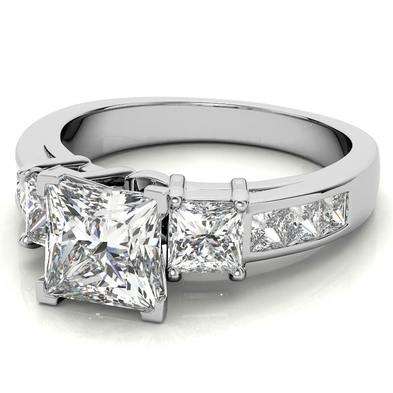 4mm Square Moissanite Engagement Ring Setting 1.64ct