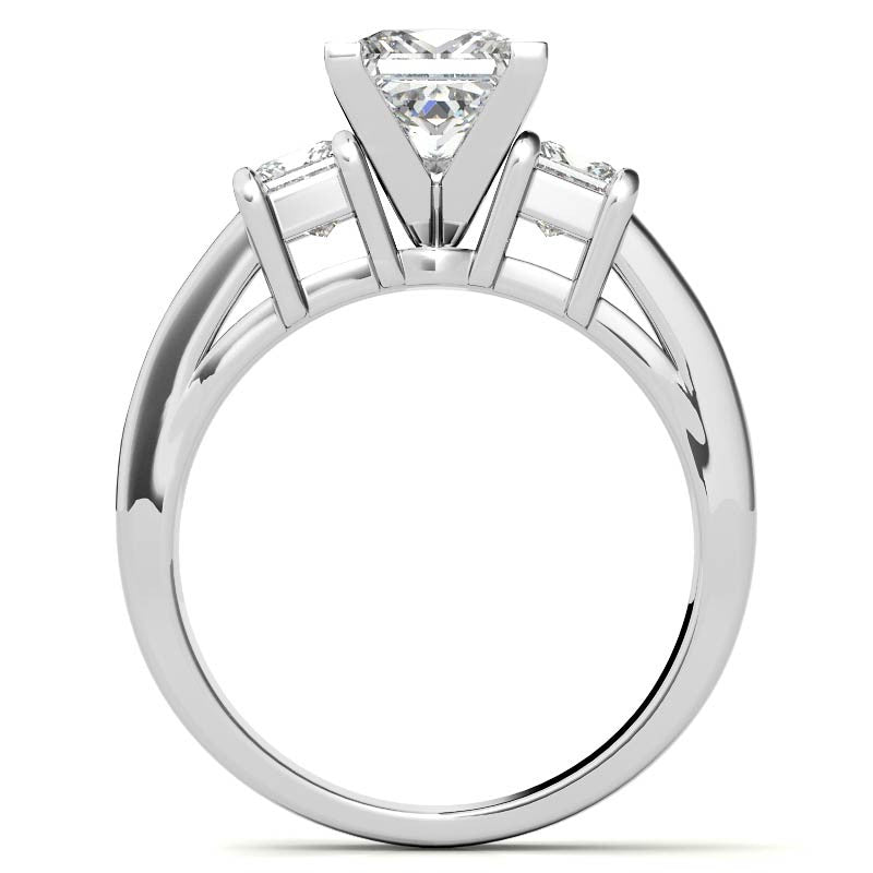 4mm Square Moissanite Engagement Ring Setting 1.64ct