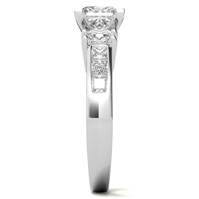 4mm Square Moissanite Engagement Ring Setting 1.64ct