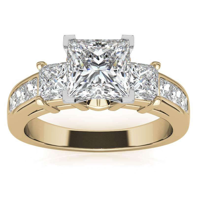 4mm Square Moissanite Engagement Ring Setting 1.64ct