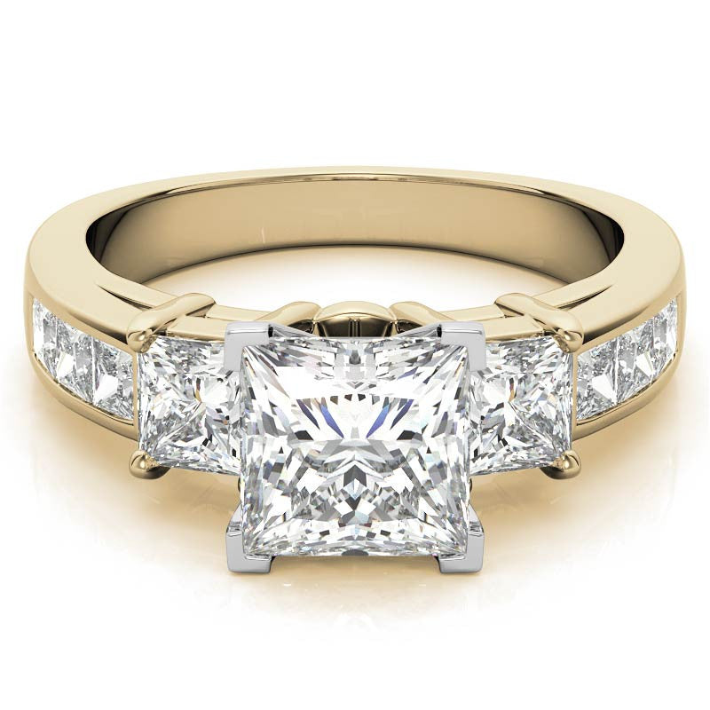 4mm Square Moissanite Engagement Ring Setting 1.64ct