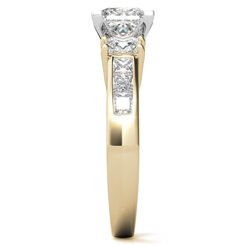4mm Square Moissanite Engagement Ring Setting 1.64ct