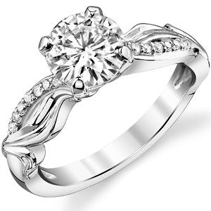 Round Designer Inspired Moissanite Engagement Ring