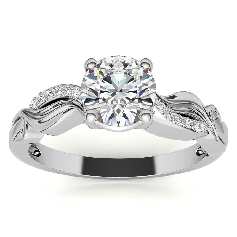 Round Designer Inspired Moissanite Engagement Ring