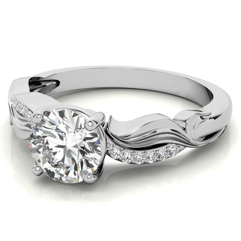 Round Designer Inspired Moissanite Engagement Ring