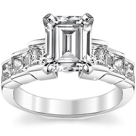 3.5mm Princess cut Moissanite Engagement Ring Setting 1.5ct