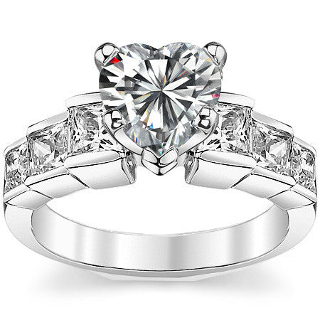 3.5mm Princess cut Moissanite Engagement Ring Setting 1.5ct