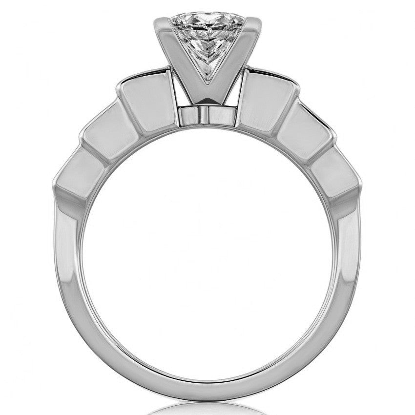 3.5mm Princess cut Moissanite Engagement Ring Setting 1.5ct