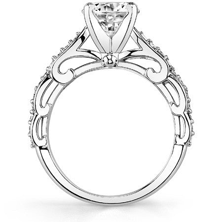 Round Brilliant Moissanite Designer Inspired Engagement Ring, 0.48ct