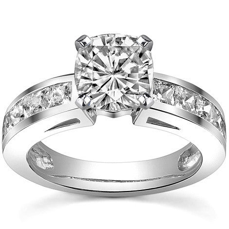 Square Moissanite Engagement Ring Setting, 1.3ct