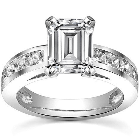 Square Moissanite Engagement Ring Setting, 1.3ct