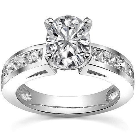 Square Moissanite Engagement Ring Setting, 1.3ct