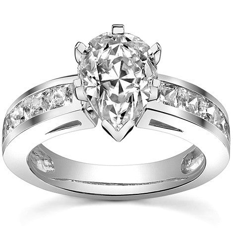 Square Moissanite Engagement Ring Setting, 1.3ct