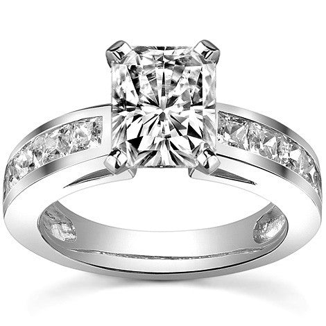 Square Moissanite Engagement Ring Setting, 1.3ct