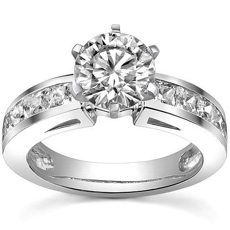 Square Moissanite Engagement Ring Setting, 1.3ct