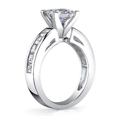 Square Moissanite Engagement Ring Setting, 1.3ct