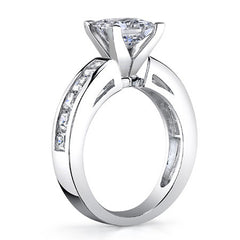 Square Moissanite Engagement Ring Setting, 1.3ct