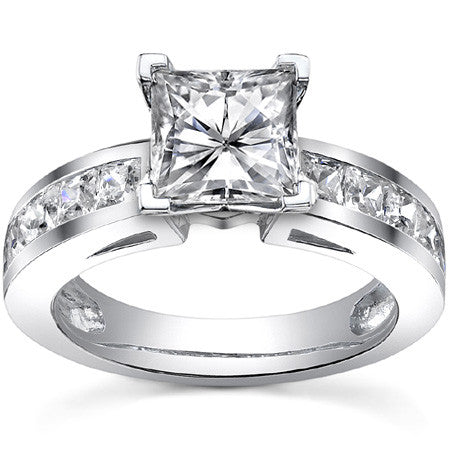 Square Moissanite Engagement Ring Setting, 1.3ct