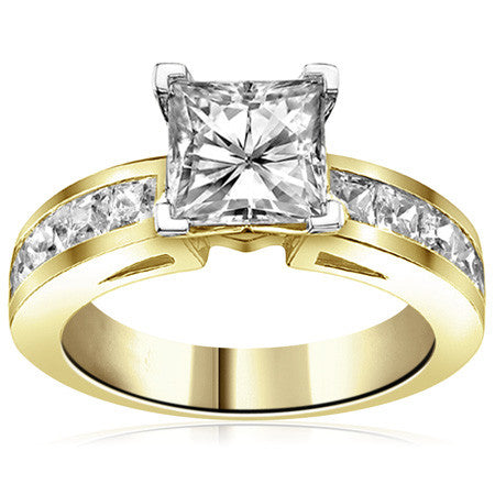 Square Moissanite Engagement Ring Setting, 1.3ct