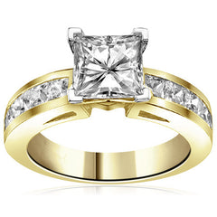 Square Moissanite Engagement Ring Setting, 1.3ct