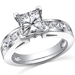 Square Moissanite Engagement Ring Setting, 1.3ct
