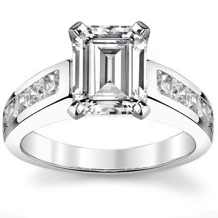 2.5mm Square Moissanite Engagement Ring, 1.3ct