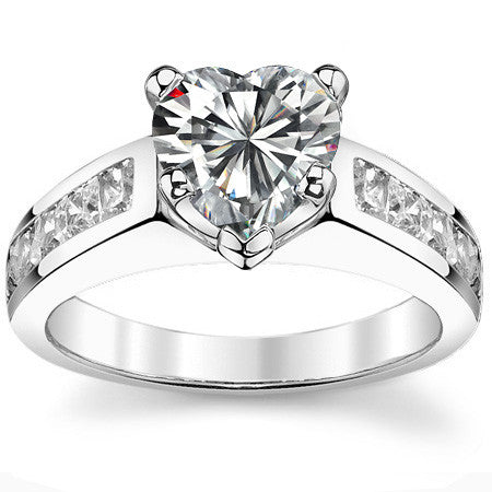 2.5mm Square Moissanite Engagement Ring, 1.3ct