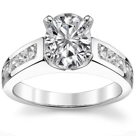 2.5mm Square Moissanite Engagement Ring, 1.3ct