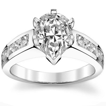 2.5mm Square Moissanite Engagement Ring, 1.3ct