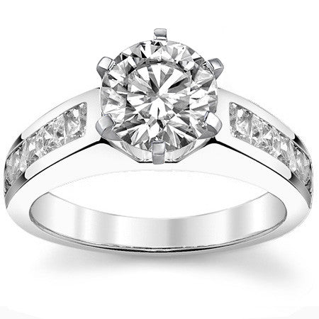 2.5mm Square Moissanite Engagement Ring, 1.3ct