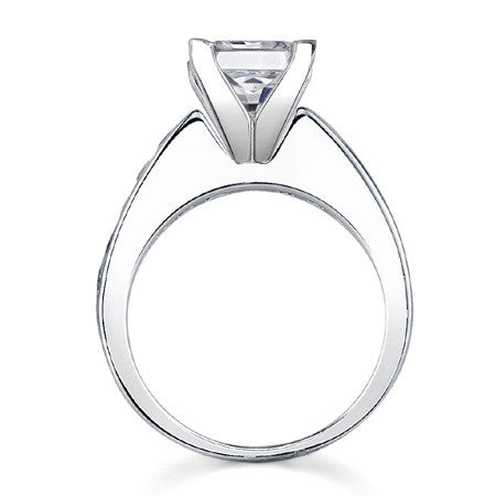 2.5mm Square Moissanite Engagement Ring, 1.3ct