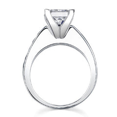 2.5mm Square Moissanite Engagement Ring, 1.3ct