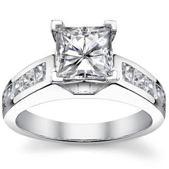 2.5mm Square Moissanite Engagement Ring, 1.3ct