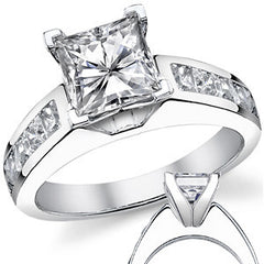 2.5mm Square Moissanite Engagement Ring, 1.3ct