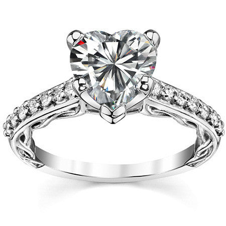 Round Brilliant Moissanite Designer Inspired Engagement Ring, 0.28ct