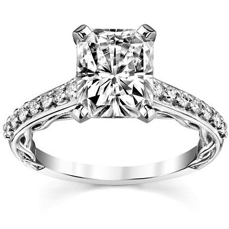 Round Brilliant Moissanite Designer Inspired Engagement Ring, 0.28ct
