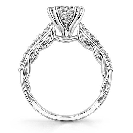 Round Brilliant Moissanite Designer Inspired Engagement Ring, 0.28ct