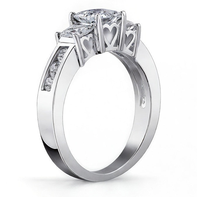 5.5mm Princess cut Moissanite Engagement Ring, 1.9ct