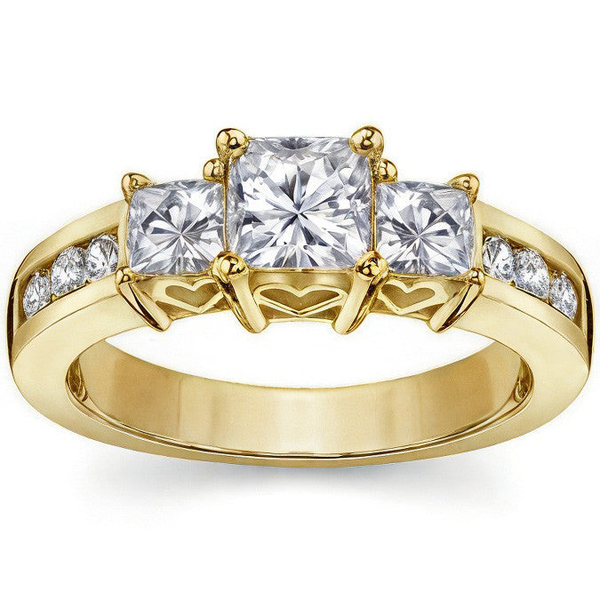 5.5mm Princess cut Moissanite Engagement Ring, 1.9ct