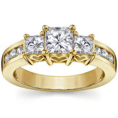 5.5mm Princess cut Moissanite Engagement Ring, 1.9ct