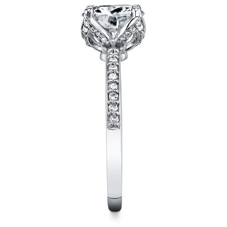 Moissanite Engagement Ring with Floral Style Prongs